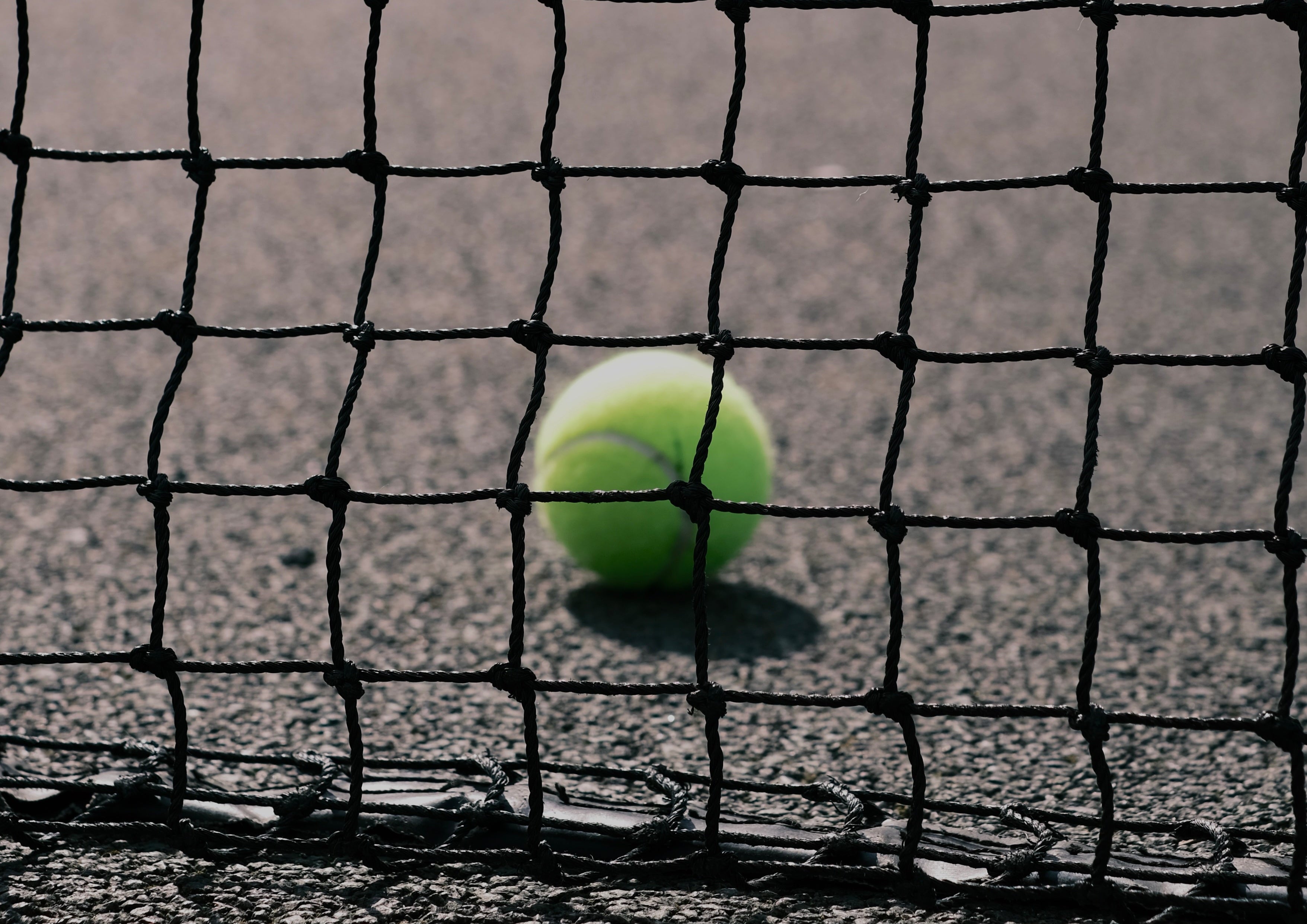 Net Socials tennis community ball at the net